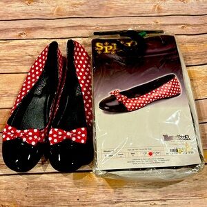Spirit red and white polka dot shoe size 7 Funtasma brand for cosplay, Halloween